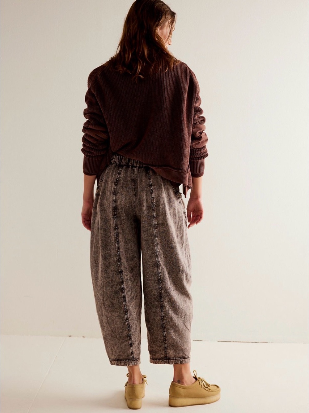 Free People High Road Washed Washed Barrel Relaxed Pants - Picture 3 of 14